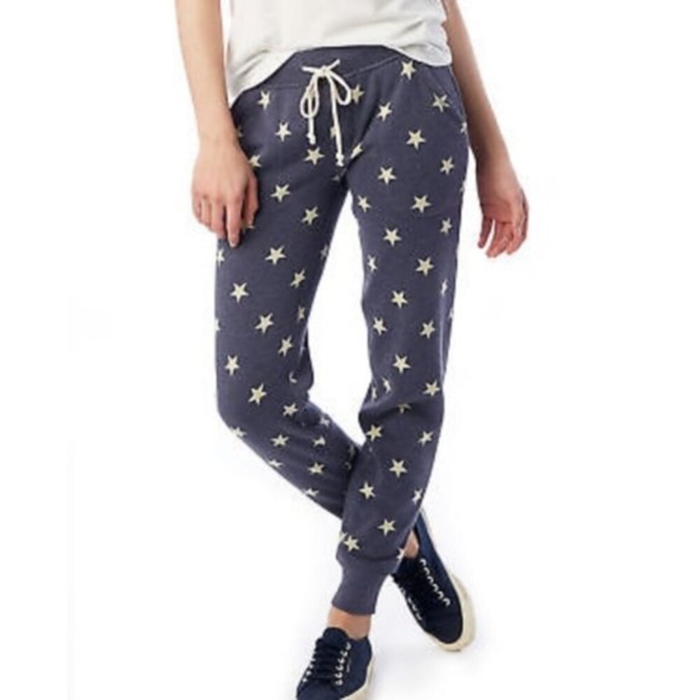 Alternative Star Print Elastic Drawstring Waist Joggers Sweatpants (NWT)
